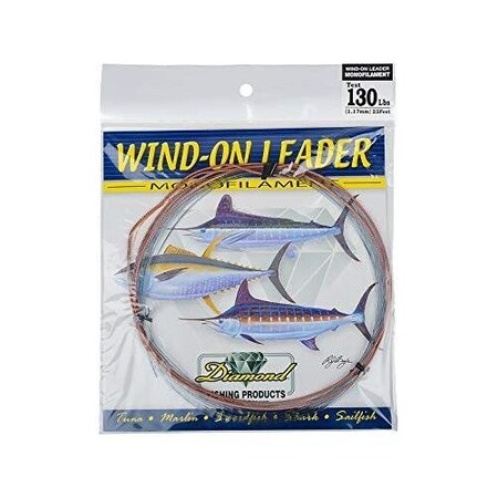 Momoi Monofilament Wind On Leader 500Lb 25Ft Smoke Blue 90027